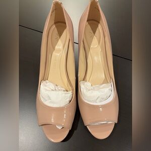 Nine West Women's Peep Toe Heels - Nude 12M-NIB